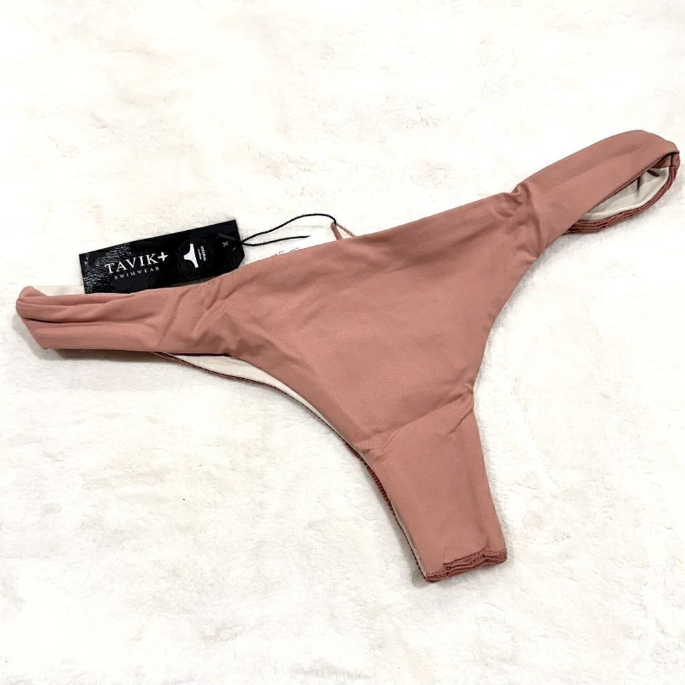 NWT Tavik Ali Mini Swim Bottom Textured Chevron in Rose Dawn - Medium - Picture 5 of 8